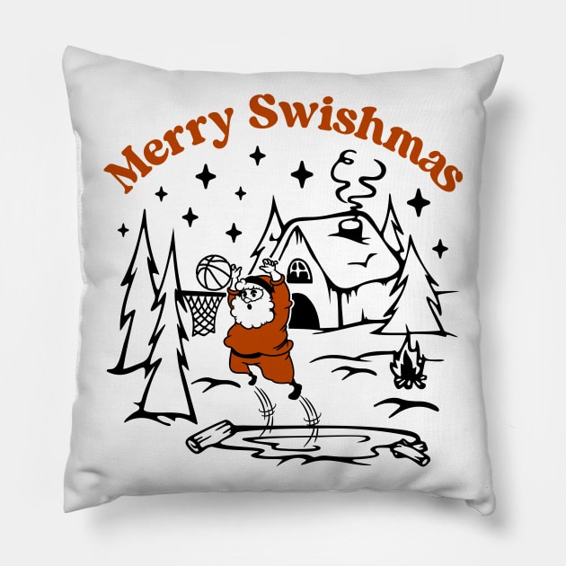 Santa Playing Basketball Pillow by Hobbybox