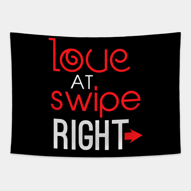 Love At Swipe Right Funny Online Dating Tapestry by theperfectpresents