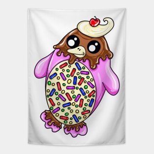 Strawberry Ice Cream Penguin Tapestry