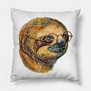 Wise & Chill: The Sloth Scholar! Pillow