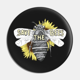 Save the Bees Design Pin