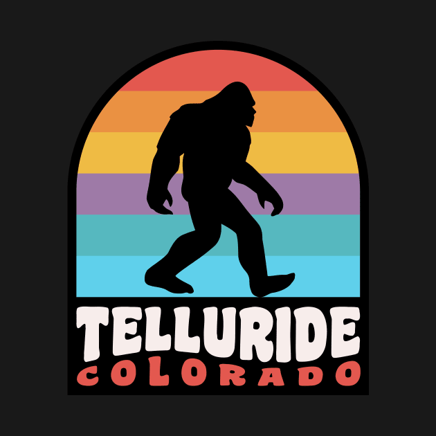 Telluride Colorado Bigfoot Sasquatch Retro Sunset by PodDesignShop