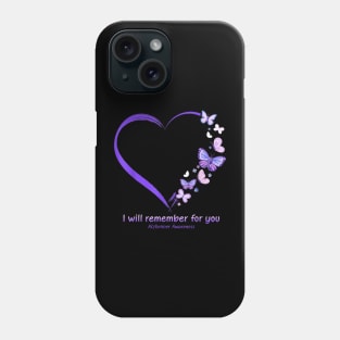 I Will Remember For You Butterfly Alzheimer's Awareness Phone Case