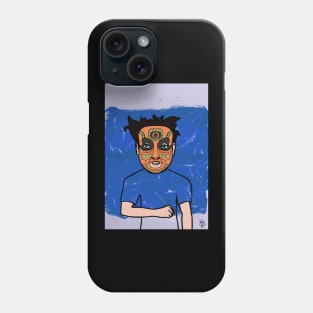 Unique MaleMask Digital Collectible "Ernest Hemingway" with IndianEye Color and BlueSkin on TeePublic Phone Case