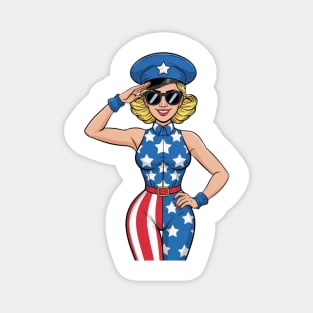 4th Of July Pin Up Girl Magnet