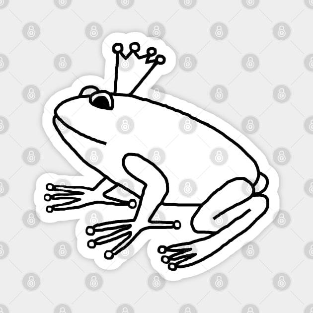 Frog Prince Minimal Line Drawing Magnet by ellenhenryart