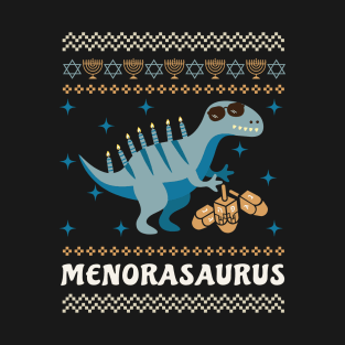 Menorahsaurus Rex Hanukkah Dinosaur T-Shirt