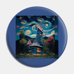 Starry Night Over The Burrow Pin