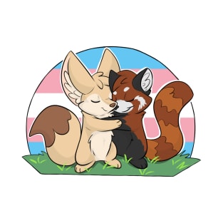 Trans - Fennec Fox + Red Panda Hug T-Shirt