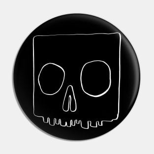 Hand-drawn square skull Pin