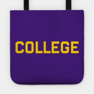 COLLEGE in gold Tote