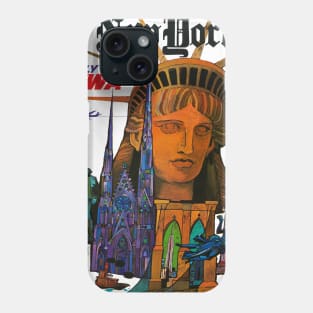 Vintage Travel Poster New York USA Fly TWA Phone Case