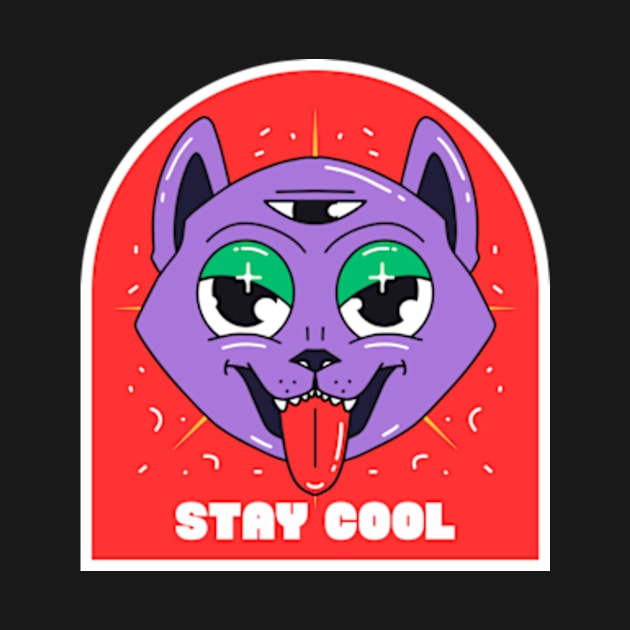 cat stay cool by myvintagespace