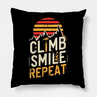 Free Climbing Boulderer Mountain Rock Bouldering Climber Gym Retro Pillow