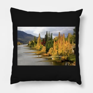 Distorted Tasmanian landscape Pillow