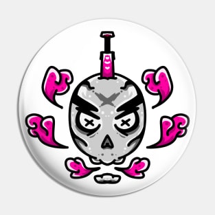 Death Skull Pink Smoke Pin