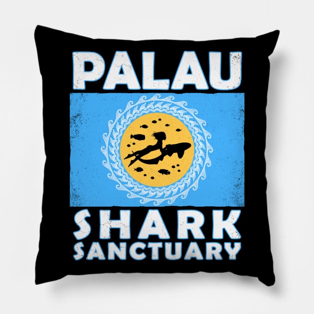 Palau Shark Sanctuary Pillow by NicGrayTees