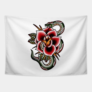 Traditional Snake and Flower Piece Tapestry