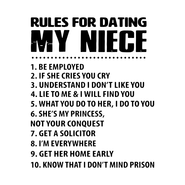 Rules For Dating My Niece Be Employed If She Cries You Cry Understand Idont Like You Lie To Me Nad I Will Find You Get Her Home Early Know That I Dont Mind Prison Daughter by erbedingsanchez