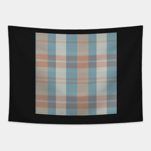 Cottagecore Aesthetic Evander 2 Hand Drawn Textured Plaid Pattern Tapestry