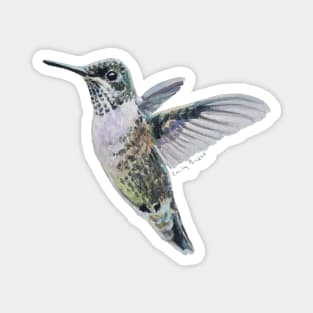 Ruby Throated Hummingbird in Flight bird painting Magnet