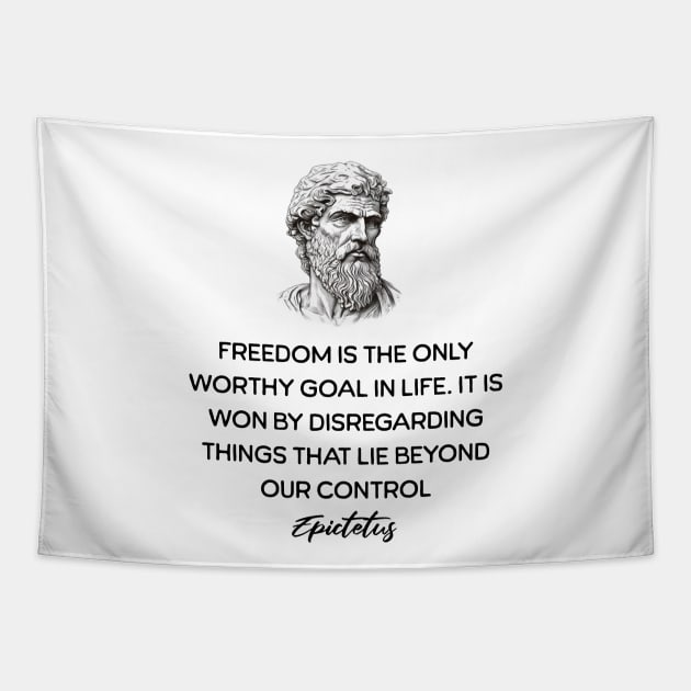 Epictetus Stoicism Quotes Tapestry by Stoic King