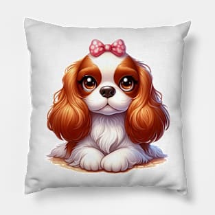 Cute Cavalier King Charles spaniel Pillow