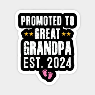 New Grandpa 2024 Promoted To Great Grandpa 2024 It's A Girl Magnet