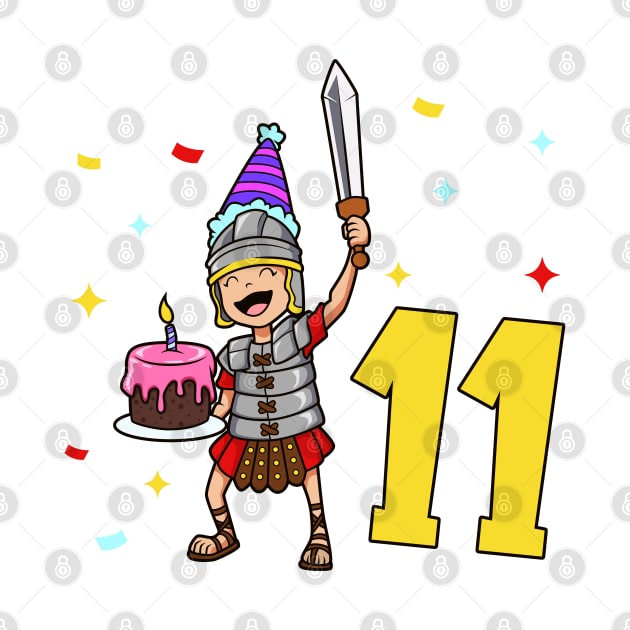 I am 11 with Centurion - kids birthday 11 years old by Modern Medieval Design