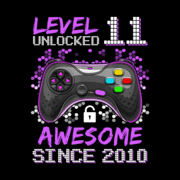 Level 11 Unlocked Awesome 2010 Video Game 11th Birthday Gift