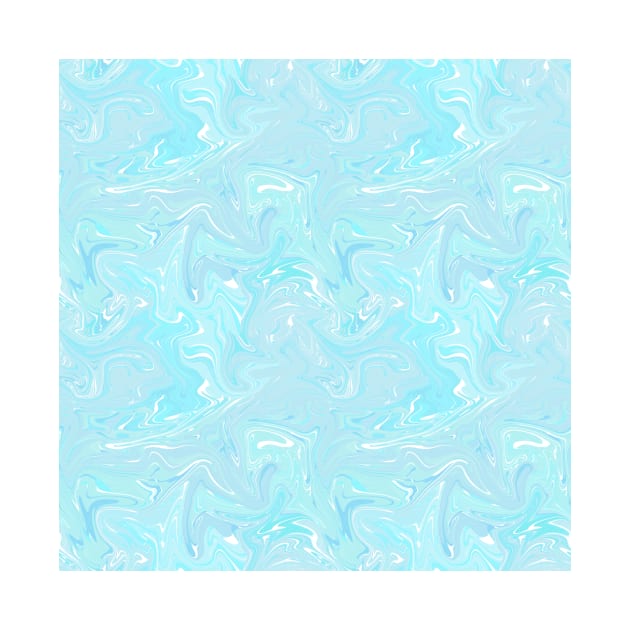 Pastel Blue Silk Marble - Digital Liquid Paint by GenAumonier