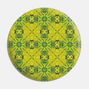 Pea Green and Dark Green Cross Shaped Pattern - WelshDesignsTP004 Pin