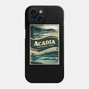 Acadia National Park Maine Retro Poster Phone Case
