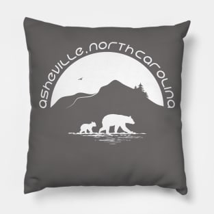 Momma Black Bear & Cubs - Asheville, NC - WO Grey 11 Pillow