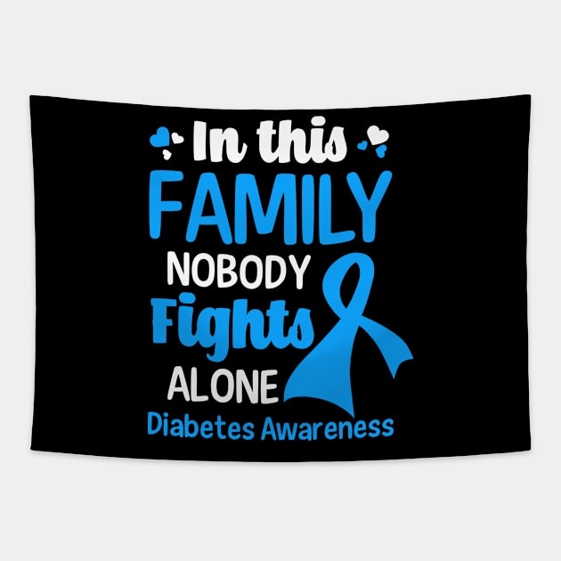 Type 1 Diabetes Shirt | Nobody Fights Alone Tapestry by Gawkclothing