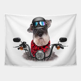 Biker Schnauzer Tapestry