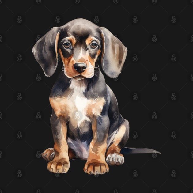 Puppy Coonhound by DavidBriotArt