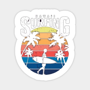 Surfing Hawai , lover surf ocean beach Magnet