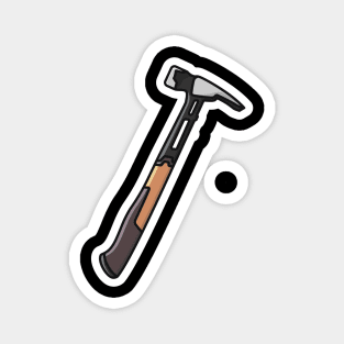 Carpenter Hammer Tool Sticker vector illustration. Carpentry and Construction working tools object icon concept. Hammer with orange plastic handle sticker design logo. Magnet