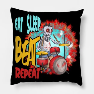 Cool Drummer Skull Pillow