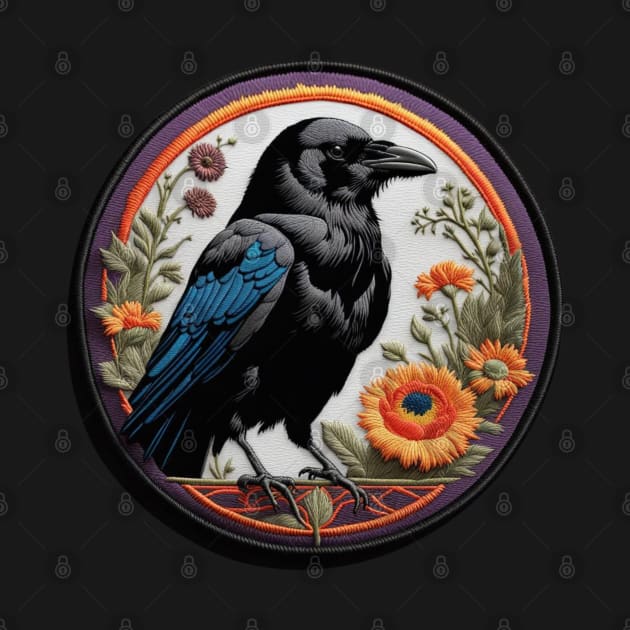 Nouveau Crow Embroidered Patch by Xie