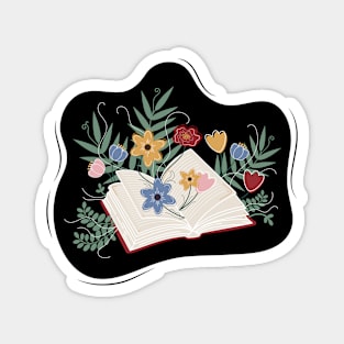 Open book with flowers Magnet