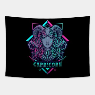 Zodiac CAPRICORN NEON Series Tapestry