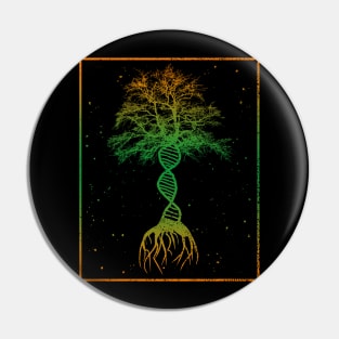 DNA Tree Life Genetics Biologist Science Earth Day Gifts Pin