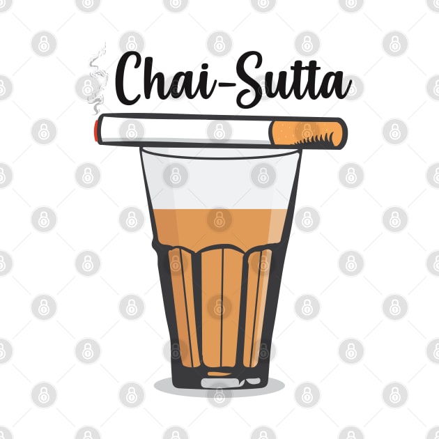 Chai Sutta Chai Tea Glass Hindi Quote Slogan by alltheprints