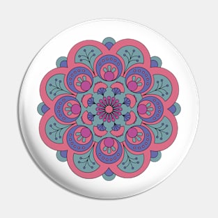 Green and pink mandala pattern Pin