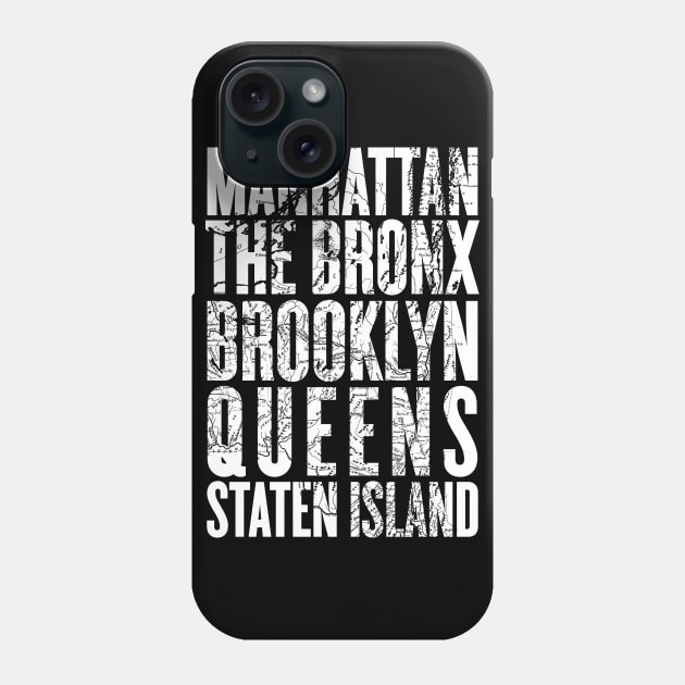 New York City Boroughs Minimalist Design Phone Case by goodwordsco