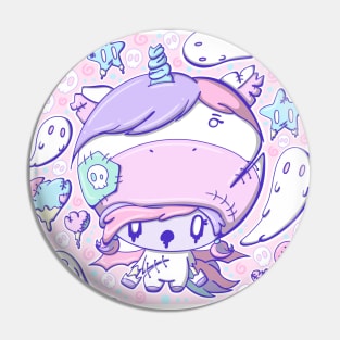 Cute zombie unicorn bubble head cutie Pin