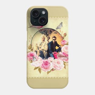 Angel and Demon Romantic Valentine with Birds and Butterflies Phone Case