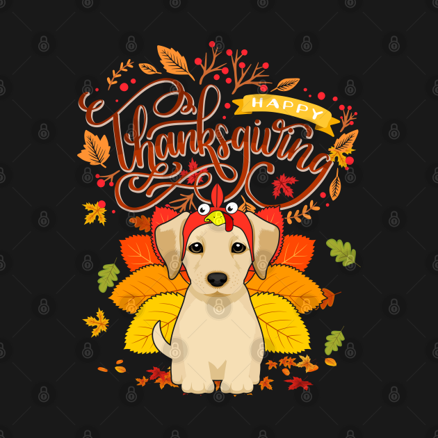 Disover Labrador Wearing Turkey Hat Fall Autumn Thanksgiving - Labrador Wearing Turkey Hat - T-Shirt